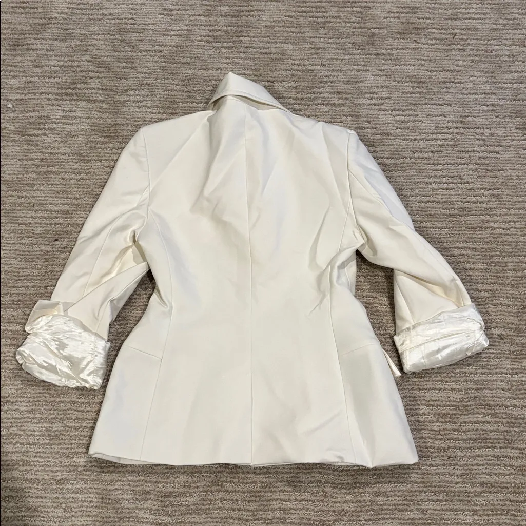 Zara White Blazer Jacket - Image 2