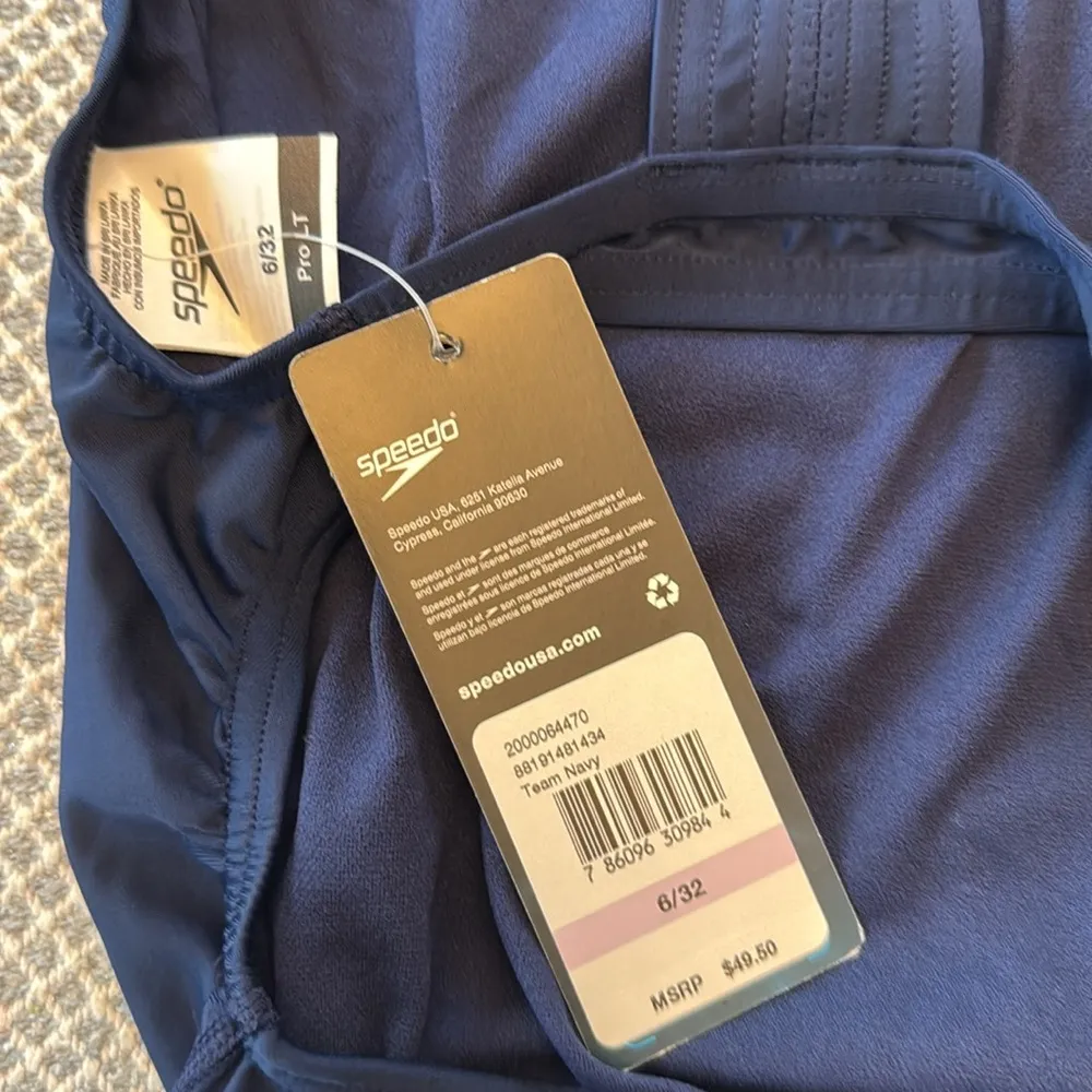 - Women's Solid Super Proback One Piece Blue - 6/32 nwt - Image 6