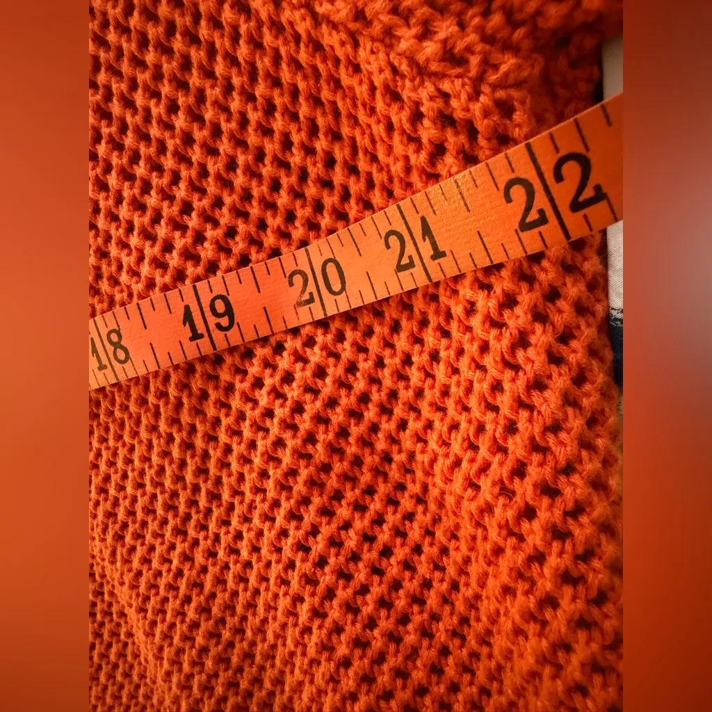THML Bright Orange Knit Short Sleeve Sweater - Image 5