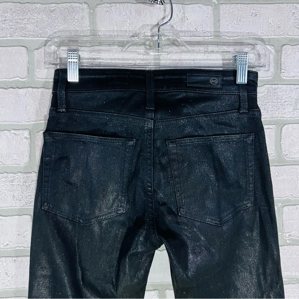 AG Farrah High Rise Skinny Ankle Jeans in Luminous Super Black Size 24 - Image 12