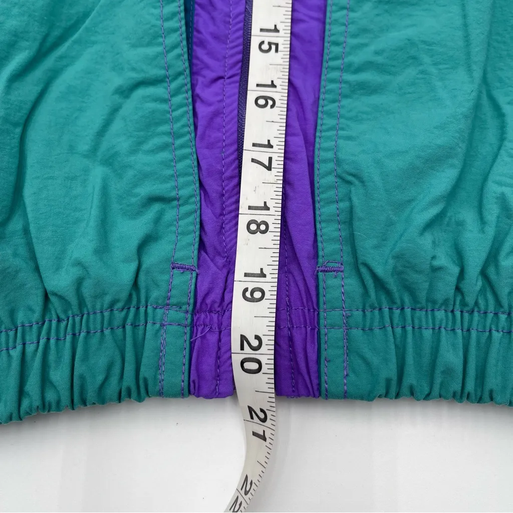 Vintage Nike Jacket Women’s Sz Small Teal Purple Windbreaker Full Zip Retro 90s - Image 14