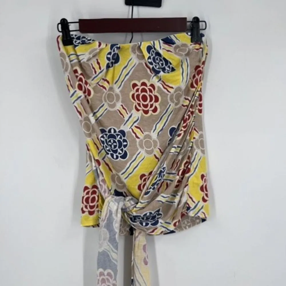 Anthropologie Ric Rac Floral Tie Waist Sleeveless Top Multi Size XS NWT Festival Yellow - Image 5