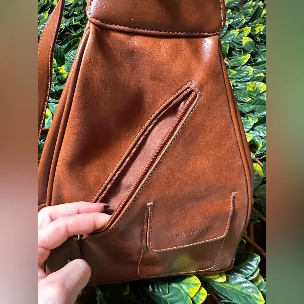 Aurielle Brown Genuinely Leather Backpack NWT - Image 8