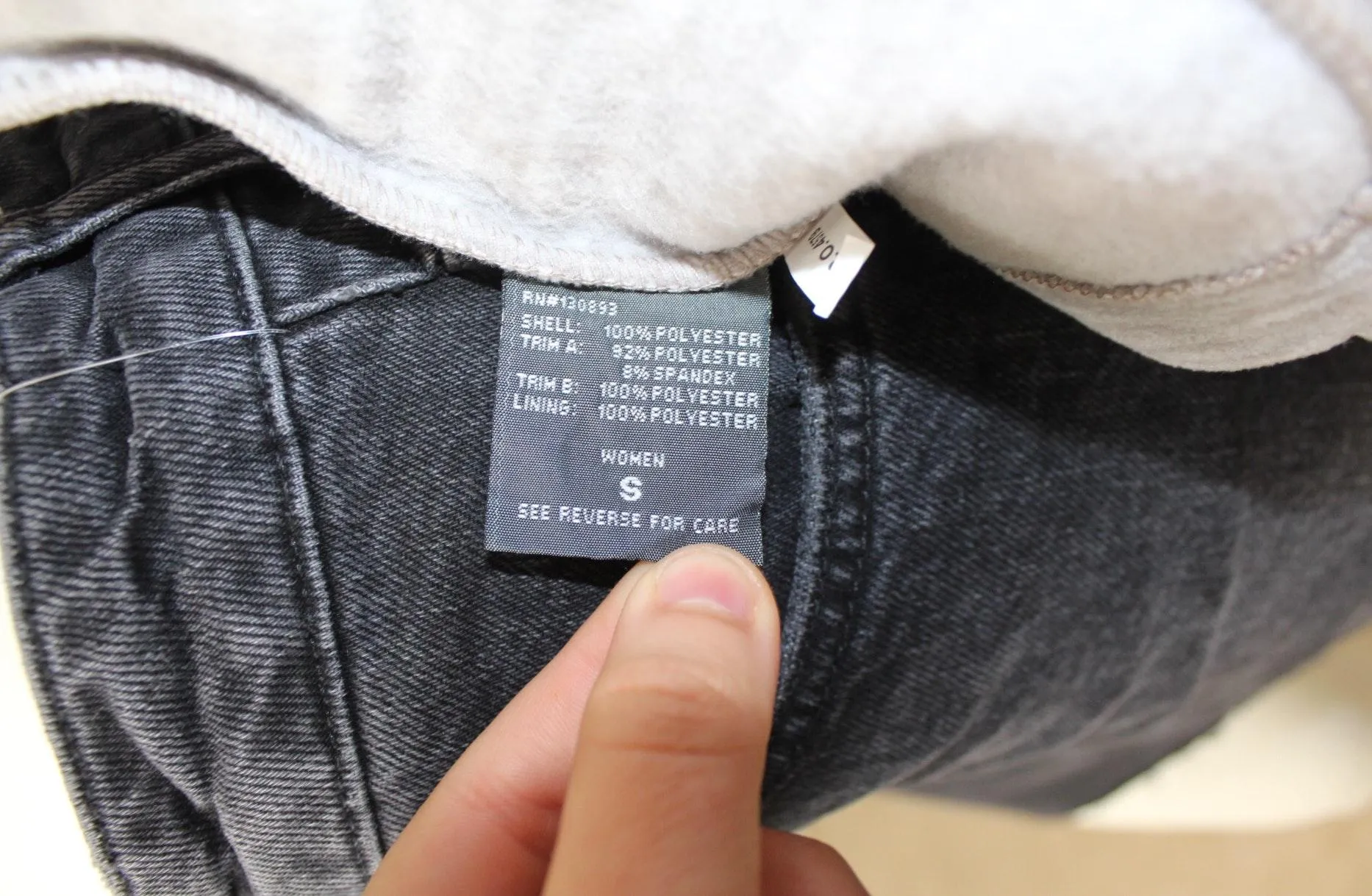 | heathered beige full zip jacket w/hood - Image 7