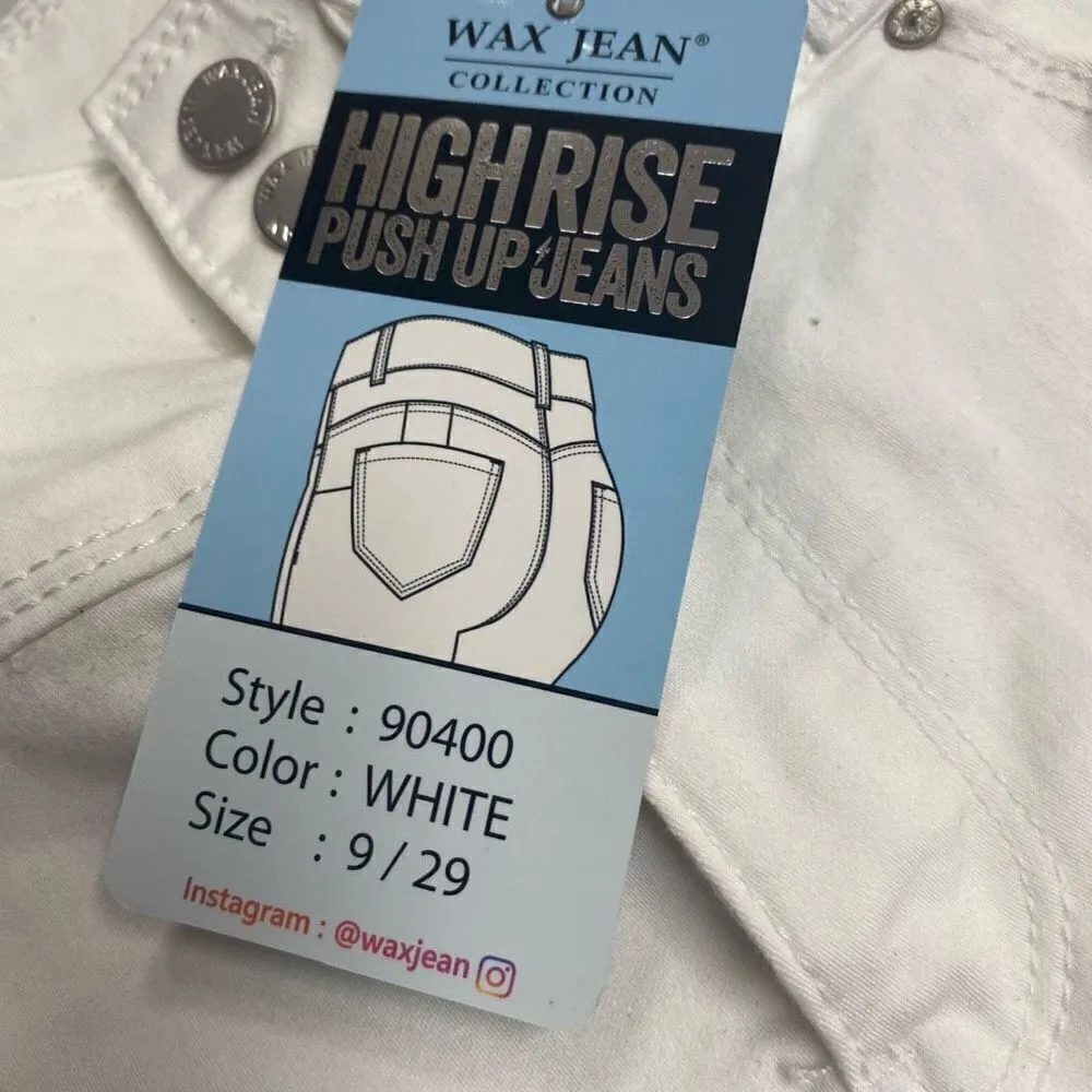 WAX JEANS Butt I Love You Push-Up Collection Skinny Size 9 White New With Tags - Image 10