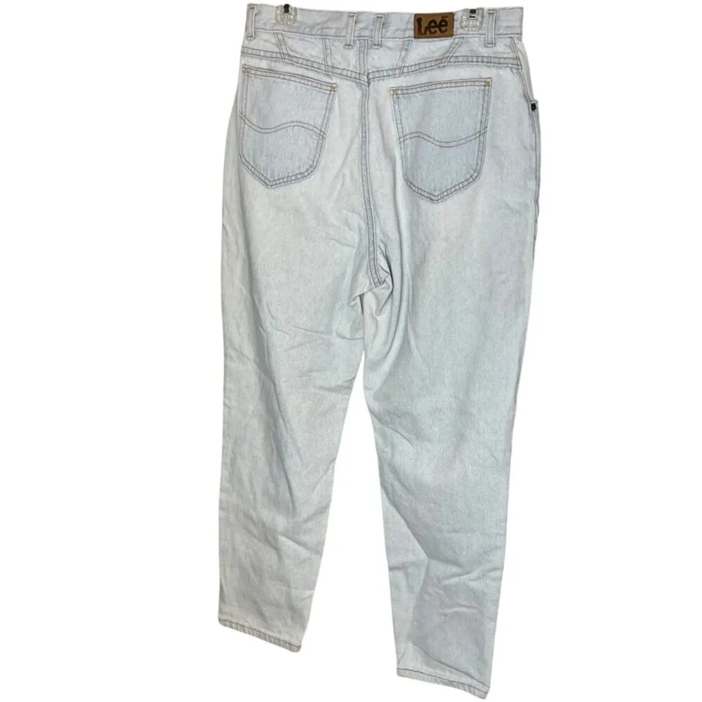 Vintage Lee Womens 16 High Rise Mom Jeans Light Wash Denim Retro 90s Relaxed Fit - Image 6