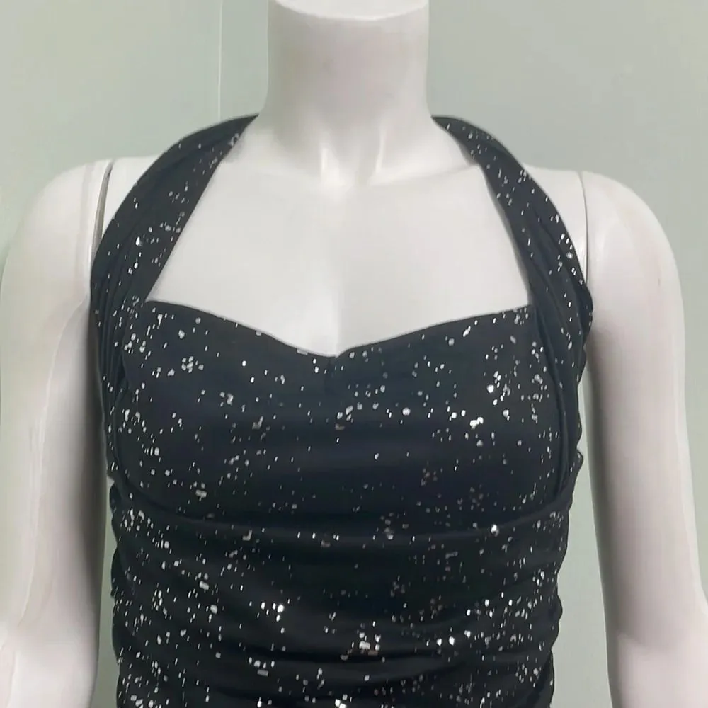 Lucy in the sky Black dress w/ silver sparkles - Image 4