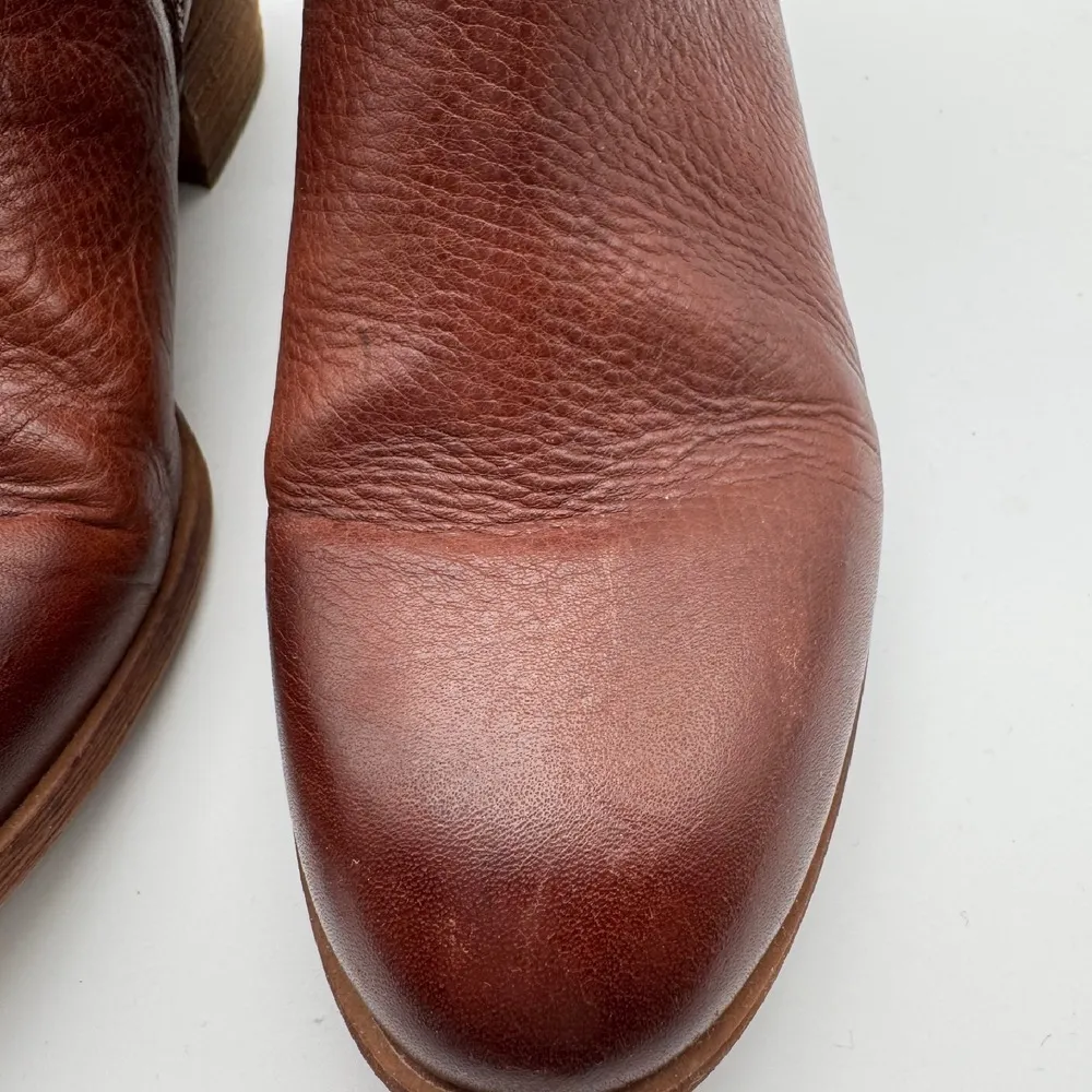 Sofft Leather Ankle Booties Sz 6.5 Western Rodeo Cowboy Brown Zip‎ Up Block Heel - Image 4