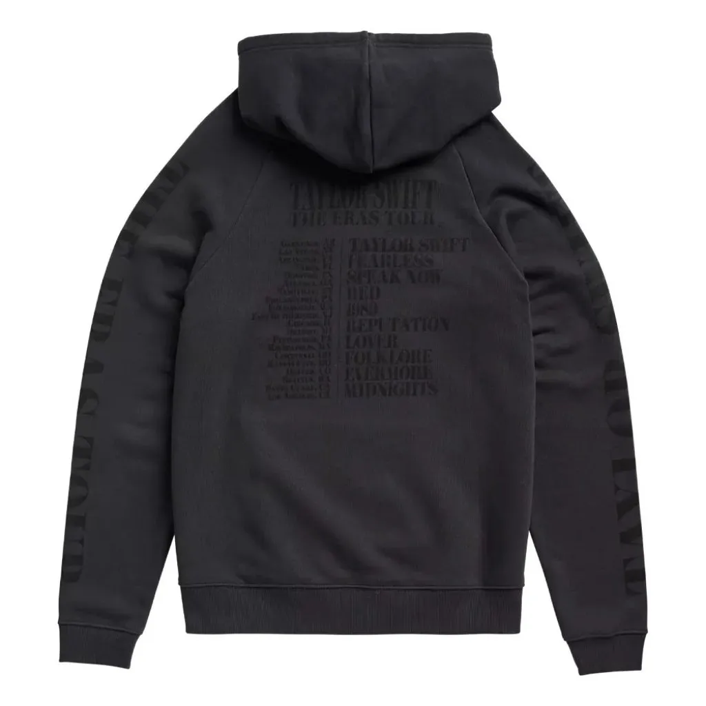 NEW Taylor Swift The Eras Tour Original US Dates Black Hoodie Logo Merch Size XL - Image 2