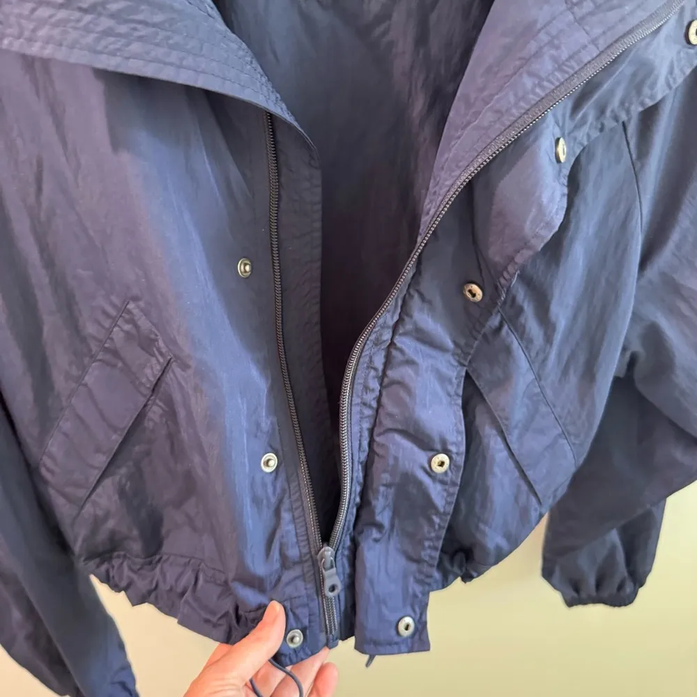 Offline by Aerie Navy Cropped Nylon Blend Utility Jacket Small - Image 5