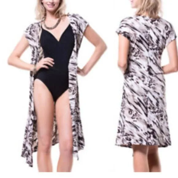 MIRACLESUIT Cap Sleeve Printed Beach Dress Medium M - Image 2