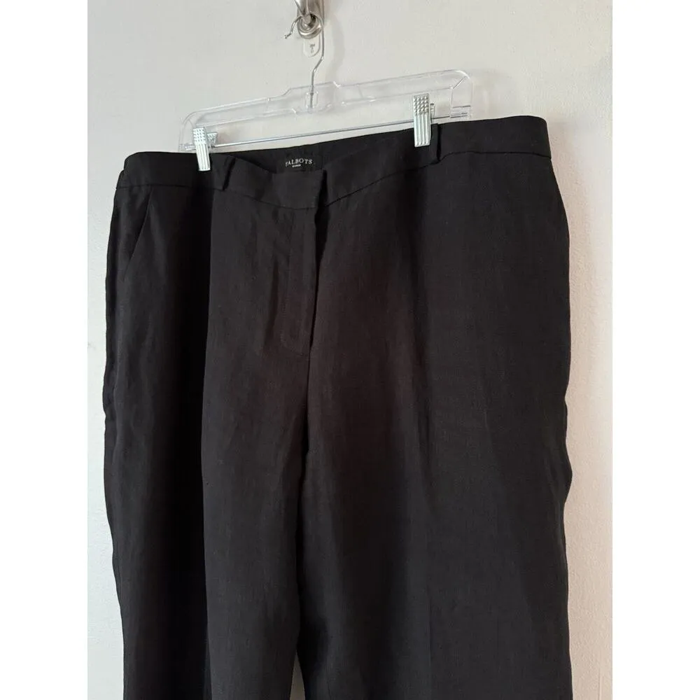 Talbots Heritage 100% Linen Pleated Black Dress Pants Women’s Size 20W - Image 3
