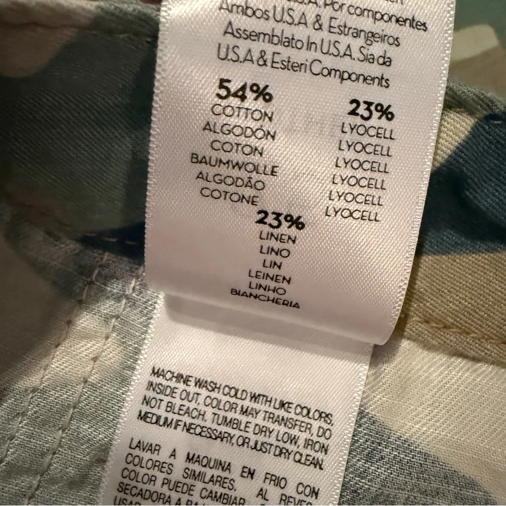 MOTHER NWT The Shaker Chop Camo Jeans Women’s Size 25 Blue Green Crop Distressed - Image 8