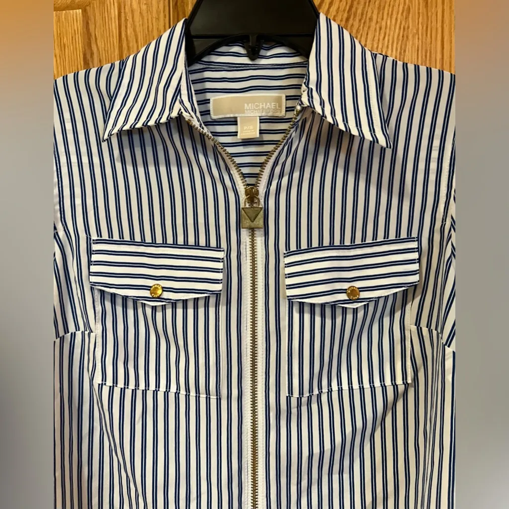 MICHAEL‎ Michael Kors Roll Tab Dog Tag Zipper Pull Stripe Button - Image 4