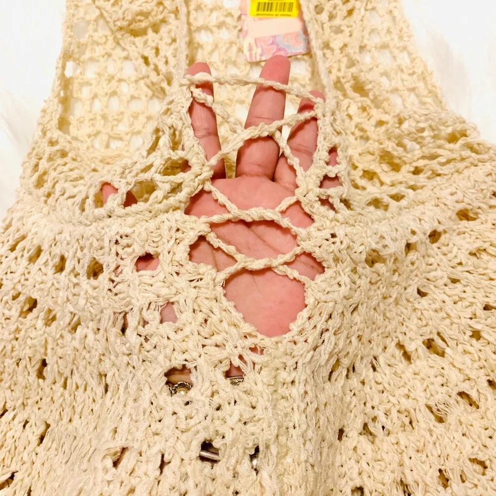 NWT Chelsea & Violet woven crochet lace up top - Image 3