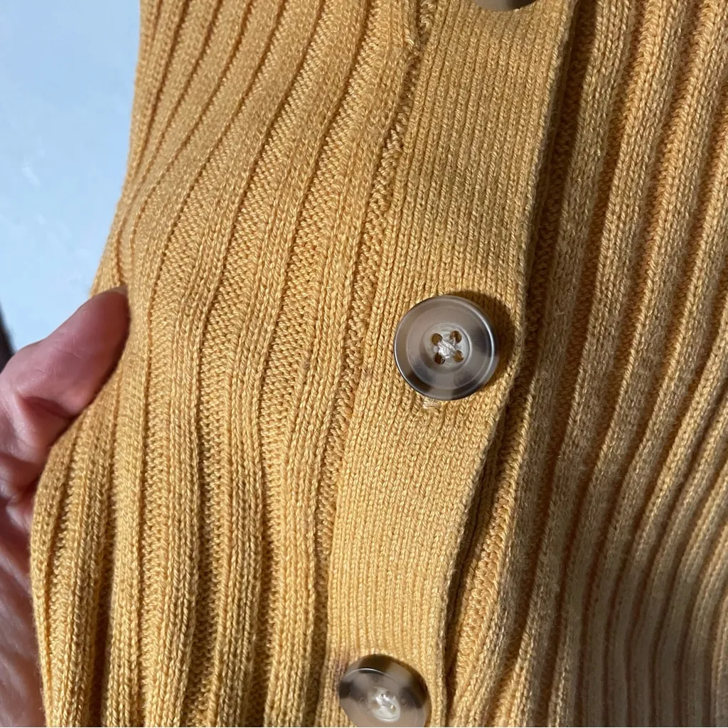 American Eagle Outfitters Mustard Yellow Fitted Ribbed Knit Sweater Tank Top XS - Image 4