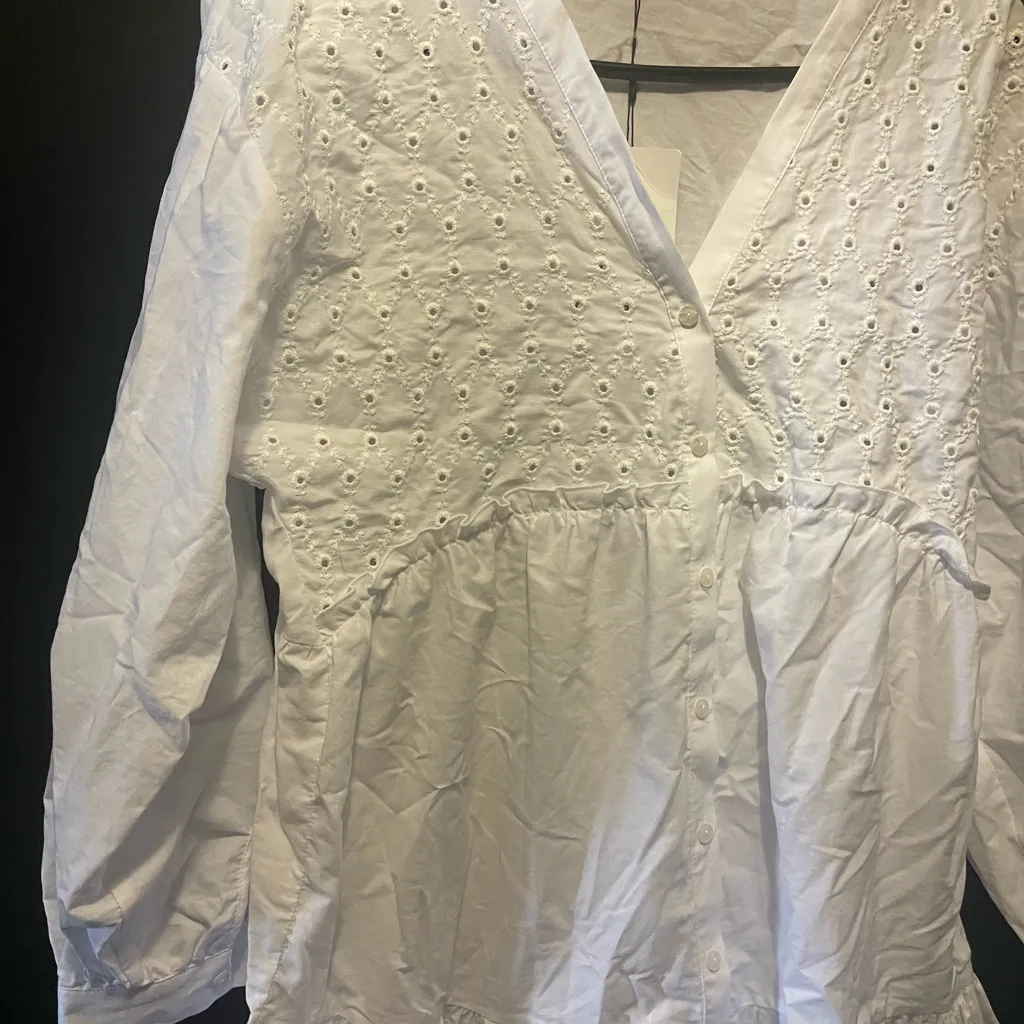 ZaraEMBROIDERED EYELET POPLIN MINI DRESS - Image 5