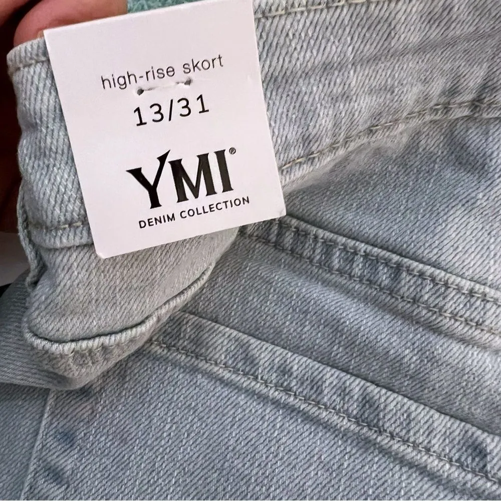 YMI High Rise Skort  Shorts Denim Streetwear Y2K New Size 13/31 31 - Image 9