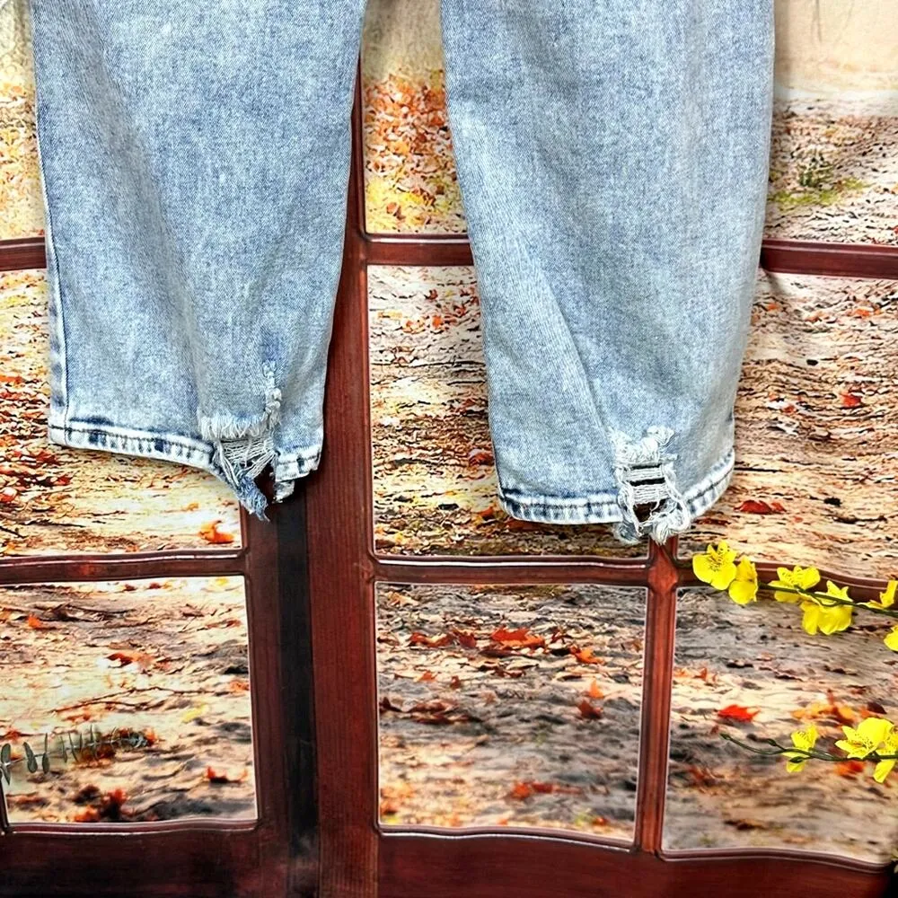 Almost Famous High Rise Distressed 90s Wide Leg Jeans 13 Jr / 14 Womens - Image 10