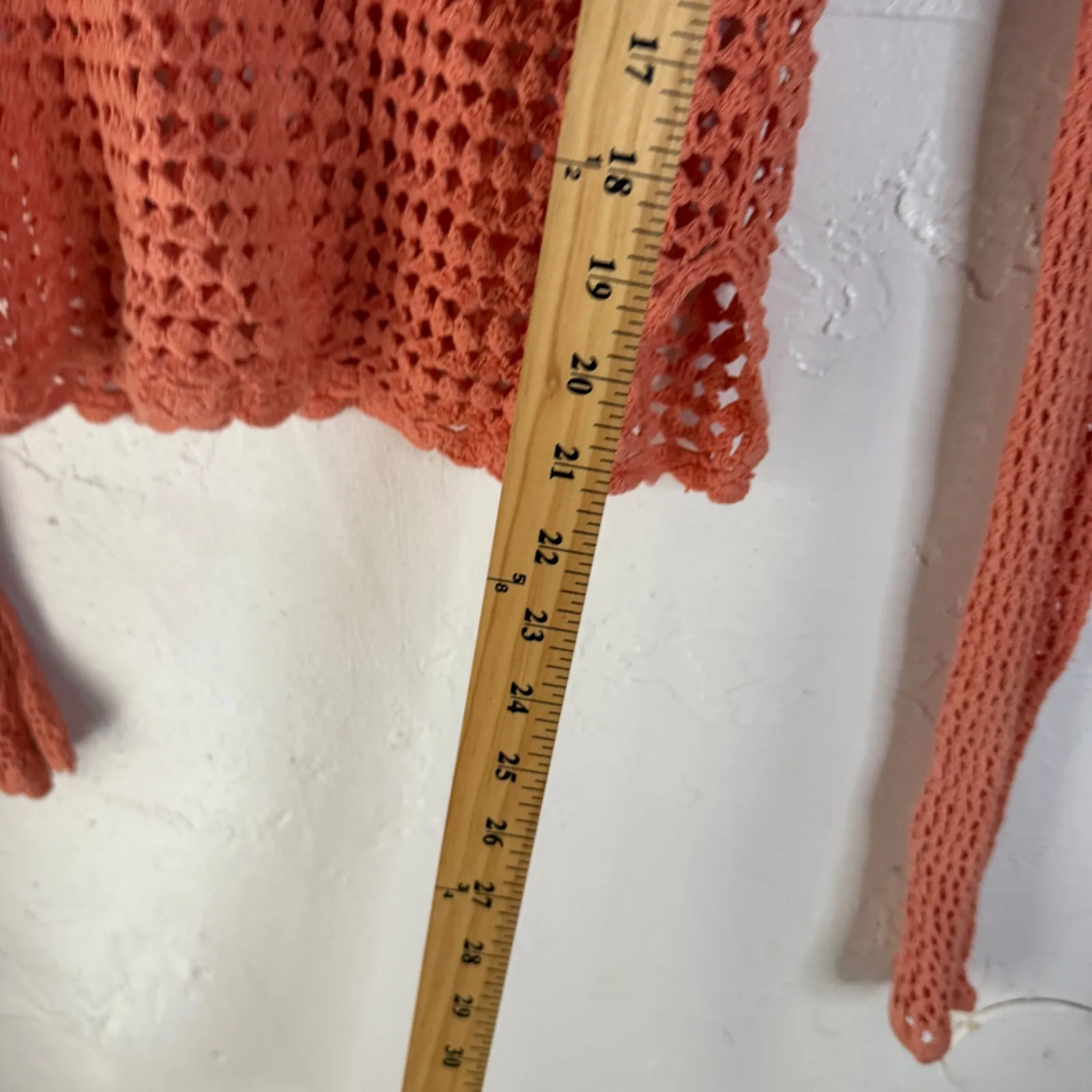 Faded Glory Vintage Y2k Authentic Coral Crochet Top S Festival Rave Hippie - Image 6