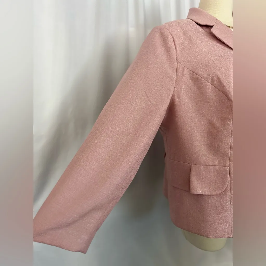 Danillo Blush Pink 3 Button Blazer w/Flower Accent Plus Size (1080) - Image 11