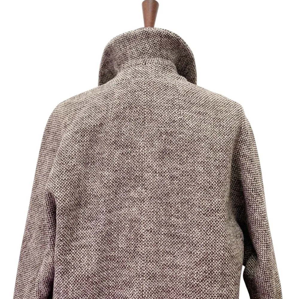 Vintage 1950s Brown Tweed Ladies Overcoat Hand Tailored Dumas California Small - Image 7