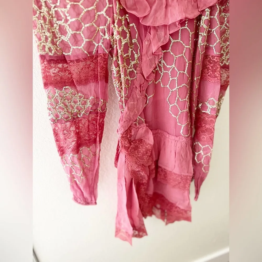 NWT LoveShackFancy Wild Rose Angora Lace Sequin Mini Dress Size 0 - Image 14