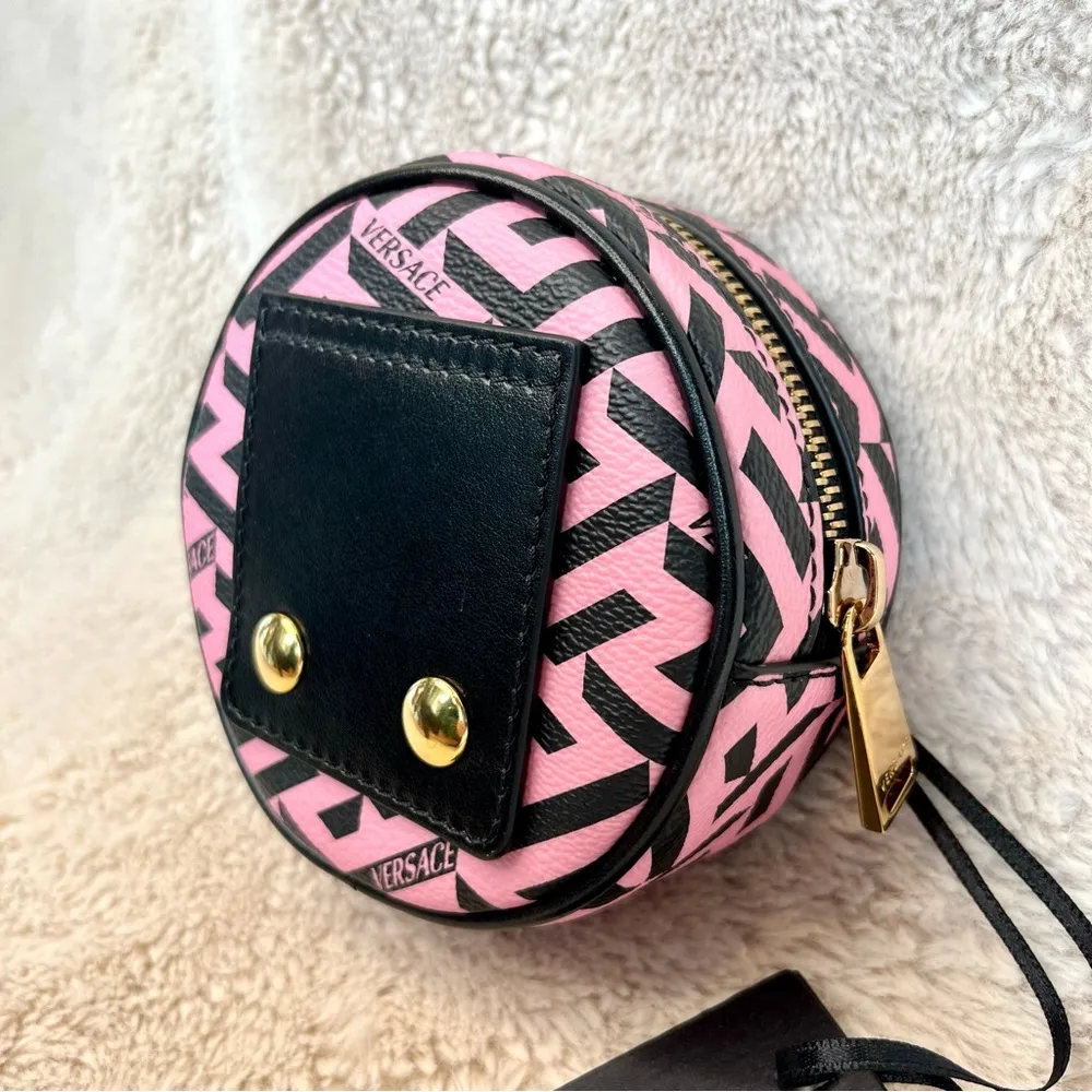 NWT Versace La Greca Pink Round Micro Pouch Belt Bag - Image 4
