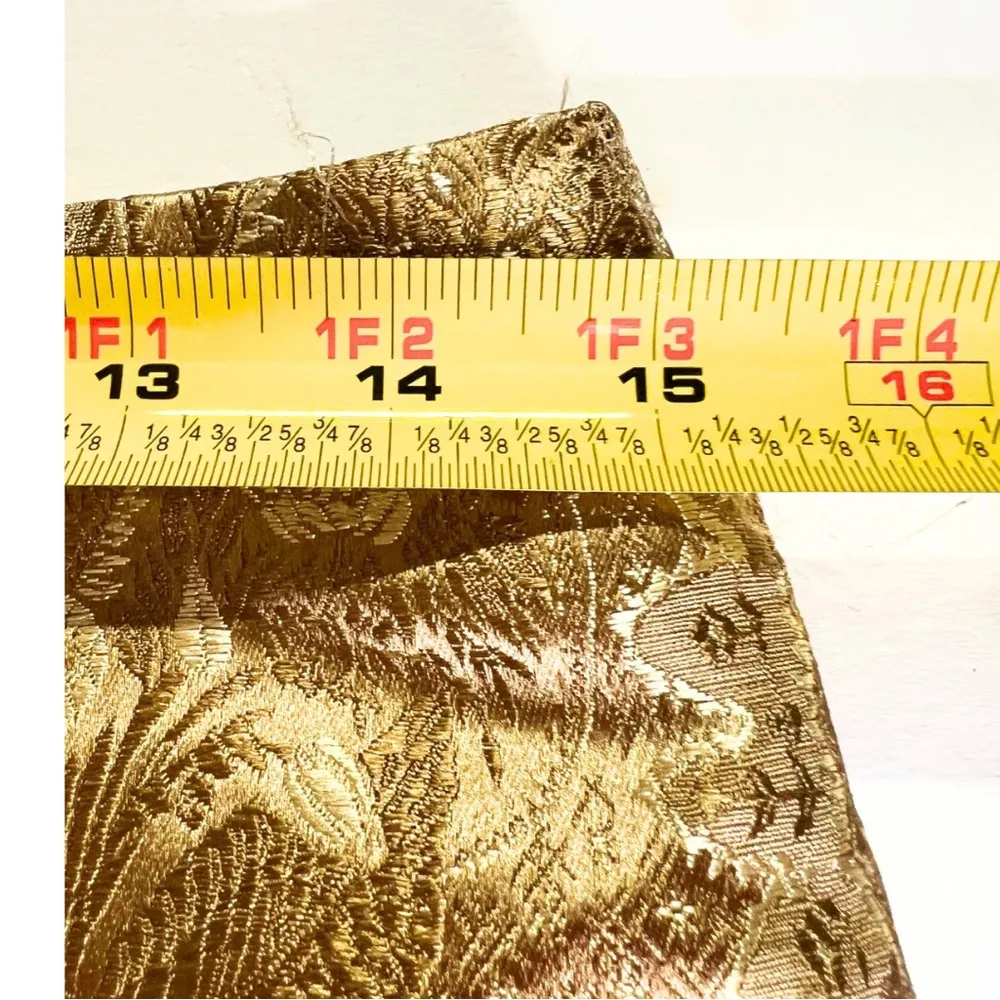 Jaclyn Smith gold jacquard knee length 10 shiny office party work holiday vtg - Image 6