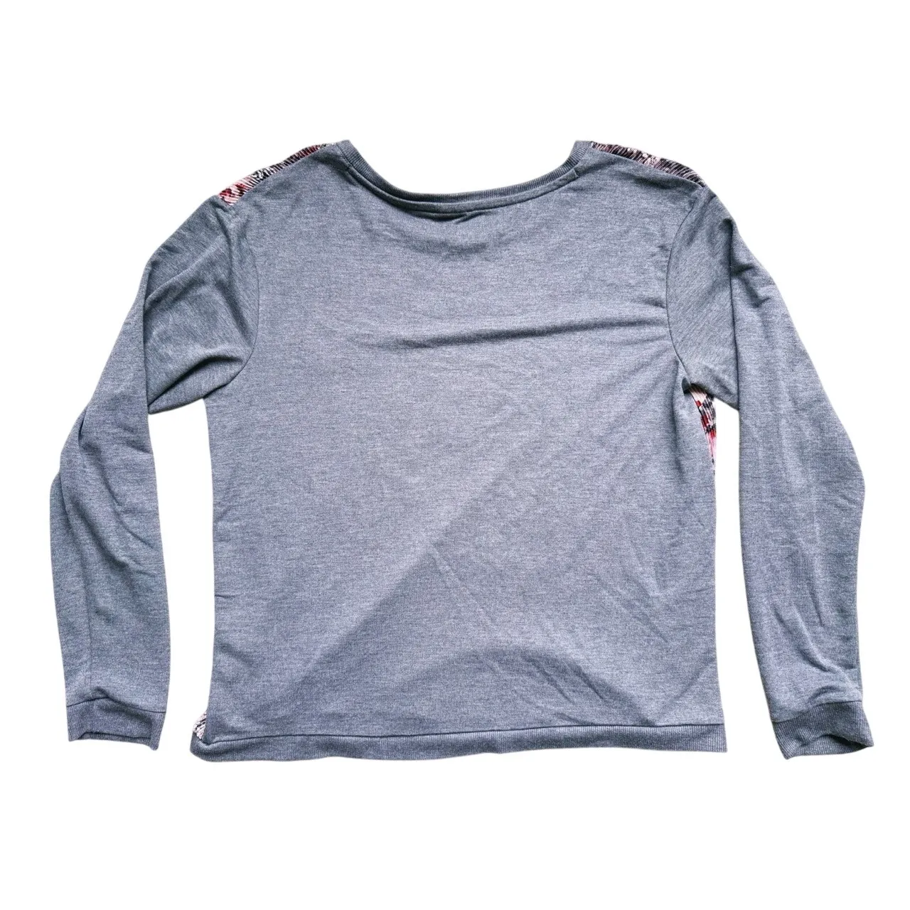 Y2K Whimsigoth Dark Floral Ribbed Long Sleeve Blouse Medium Romantic Fairy Goth - Image 3