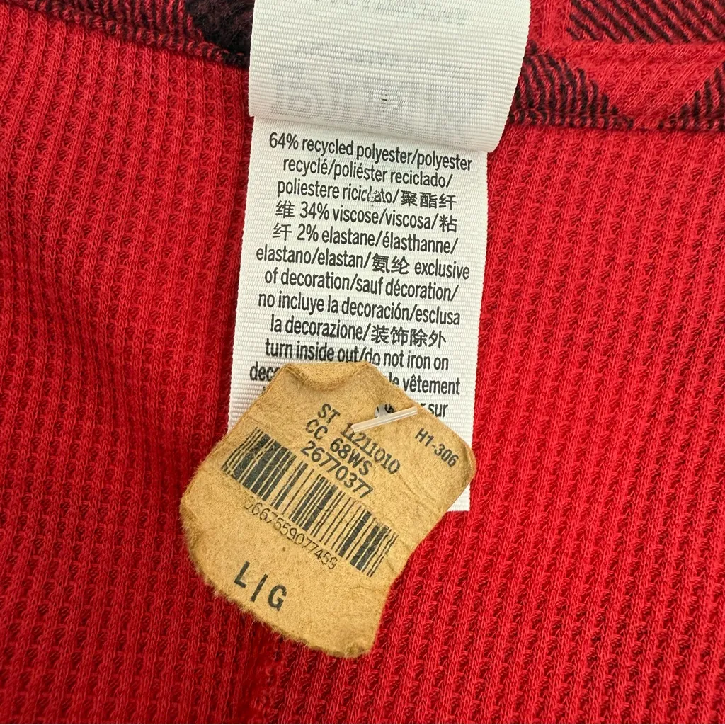 PINK Victoria’s Secret Thermal Sleep Onesie Buffalo Check Plaid Red Black - Image 9