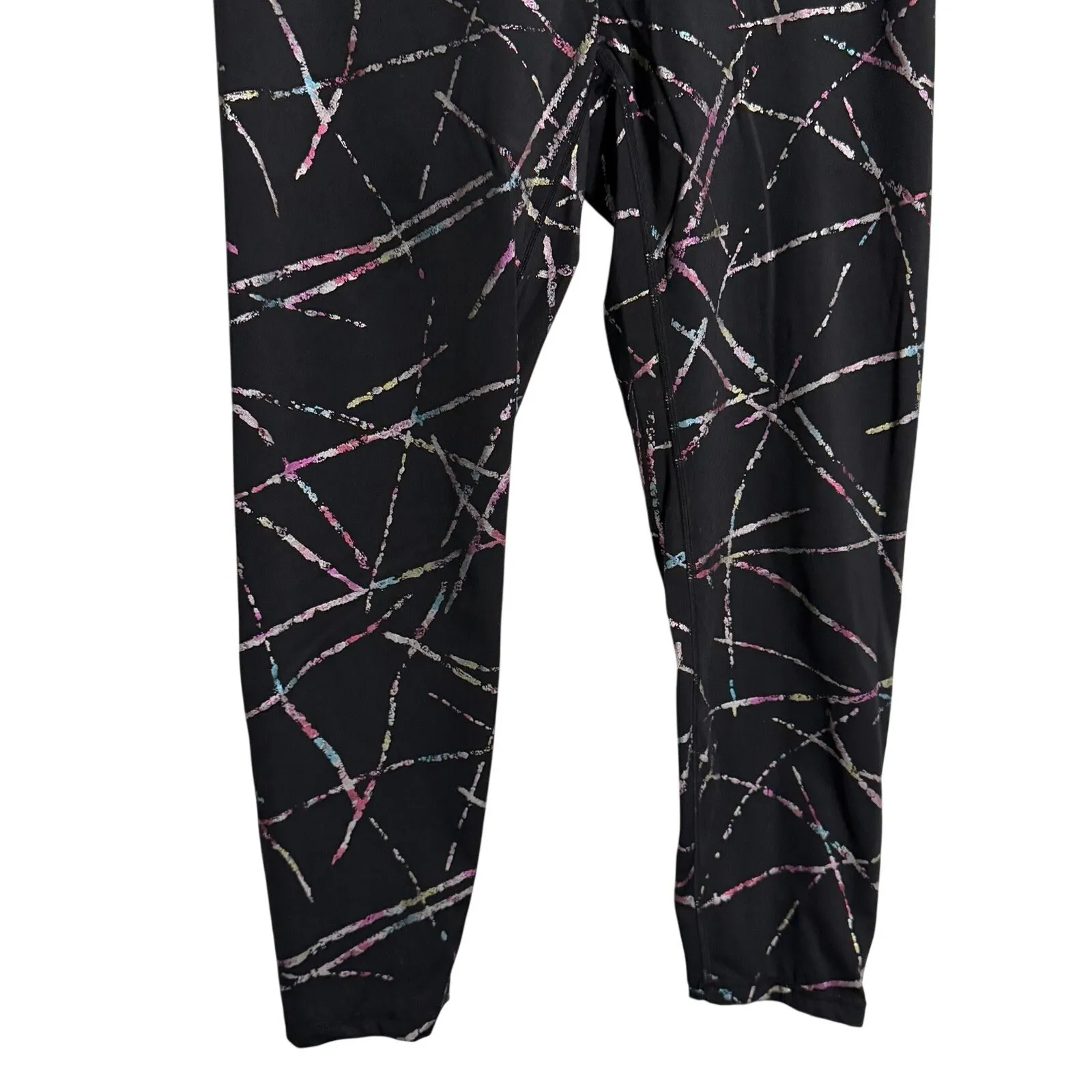 Zyia Active Black Geometric Print Leggings Women Size 12 High Waisted - Image 3