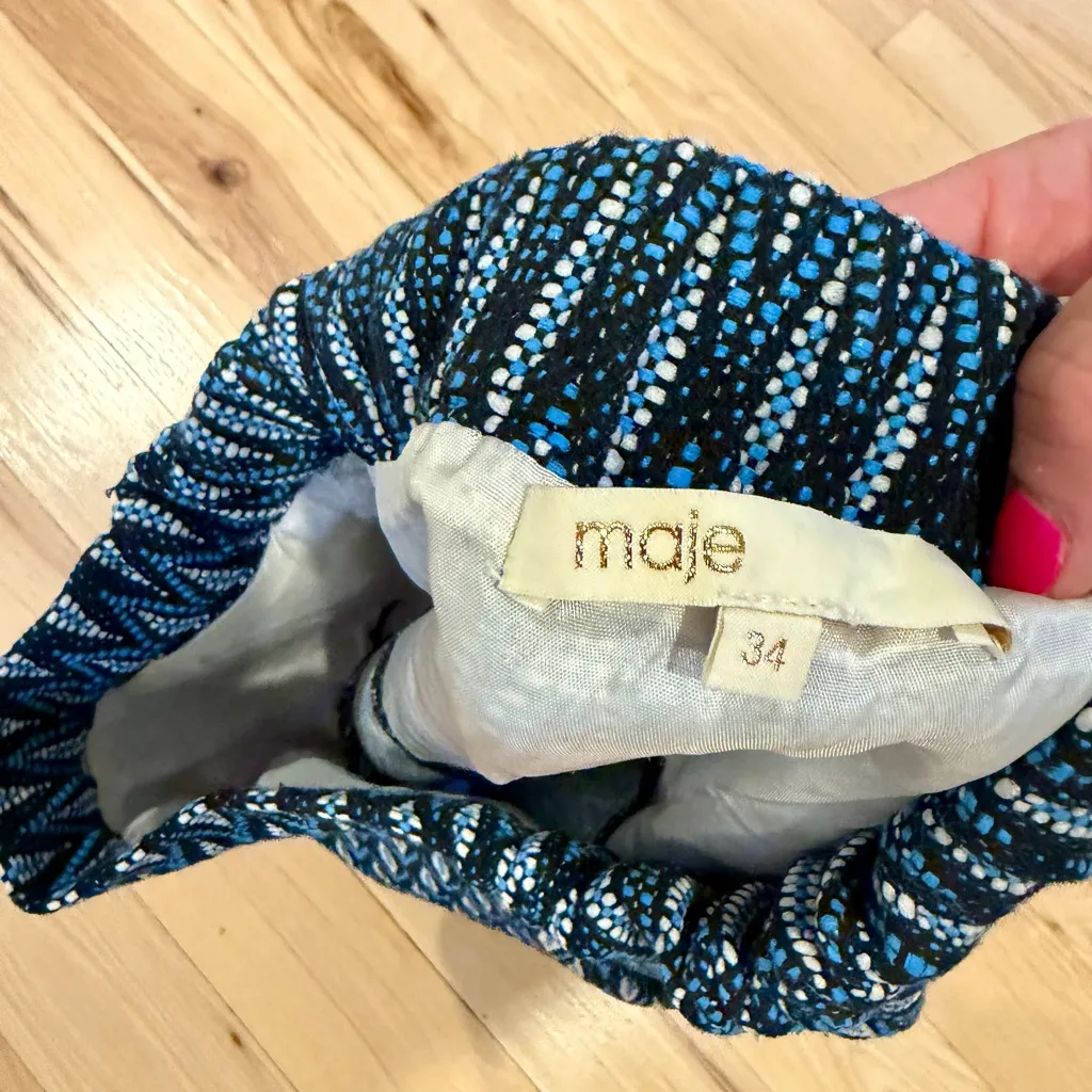 Maje Paco Jacquard Blue Skort Size 34 (Small) - Image 6