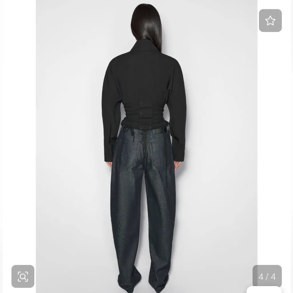 NWT Mugler laced corset jacket black size 42 US XL wool full zip women - Image 3