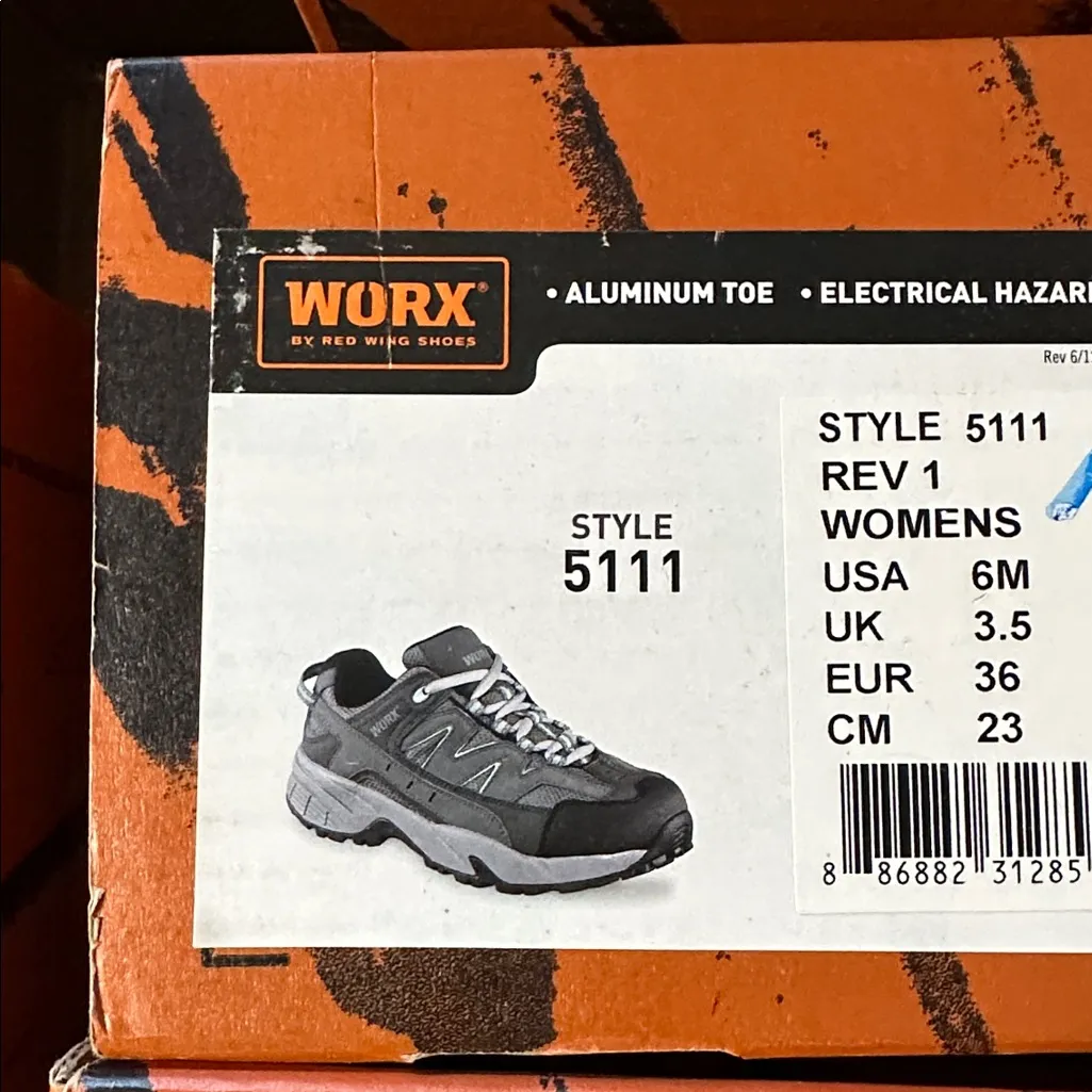 WORX Red Wing Women's Shoes‎ Size 6 M Steel Toe Slip Resistant 5111 Work Gray - Image 5