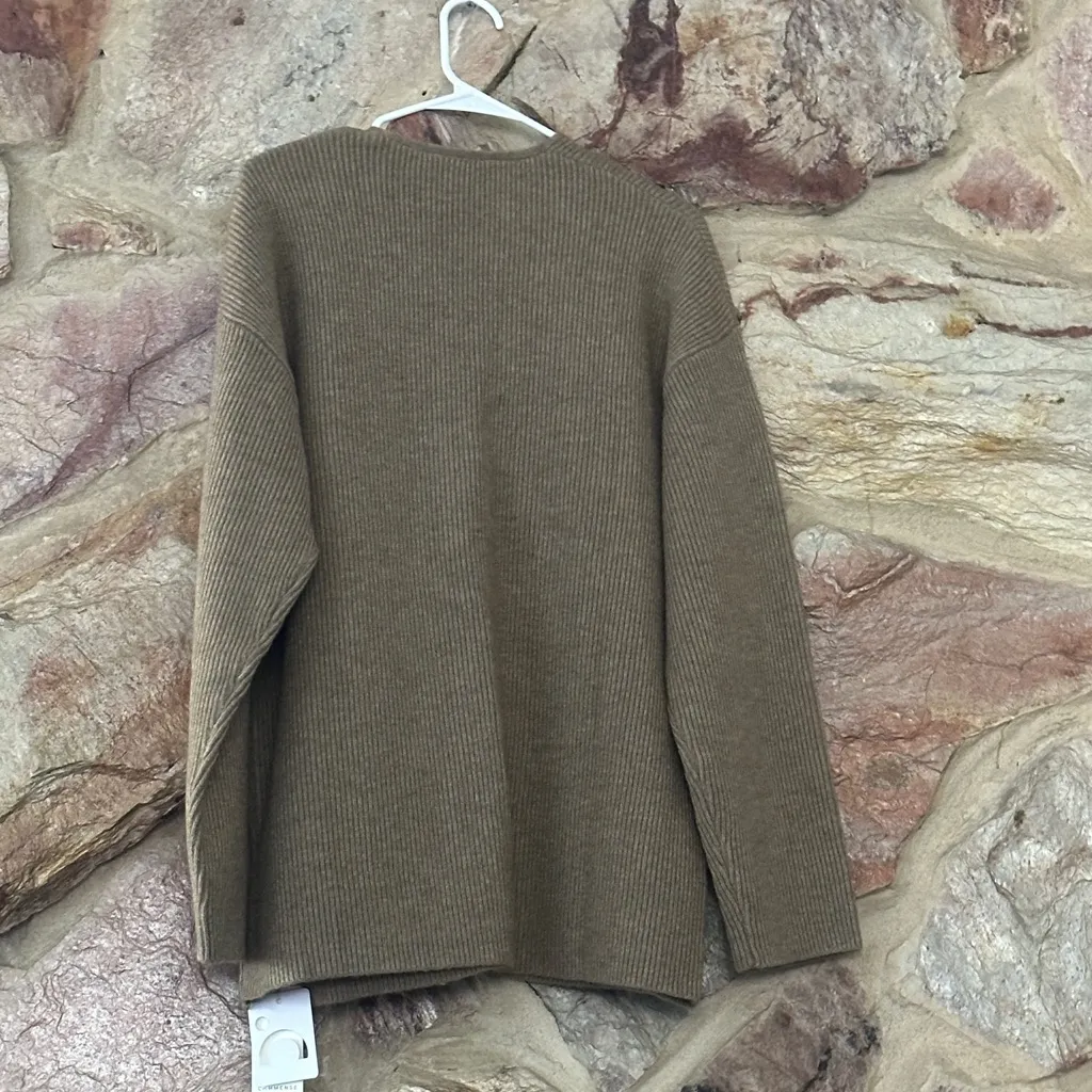 Commense Ribbed Loose Knit Outerwear size M Tan Size M - Image 4