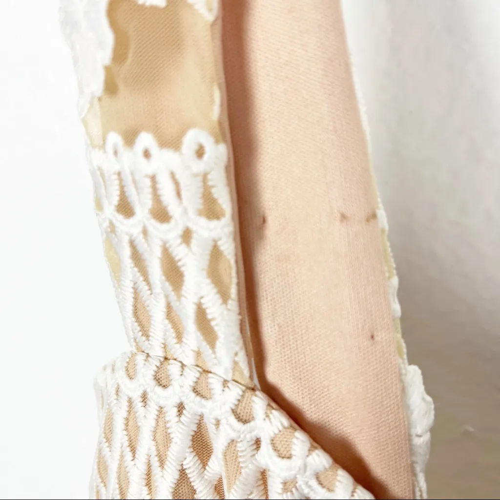 LULUS Cream Lace Overlay Ruffled Tier Sleeveless Dress, Size XS - Image 12