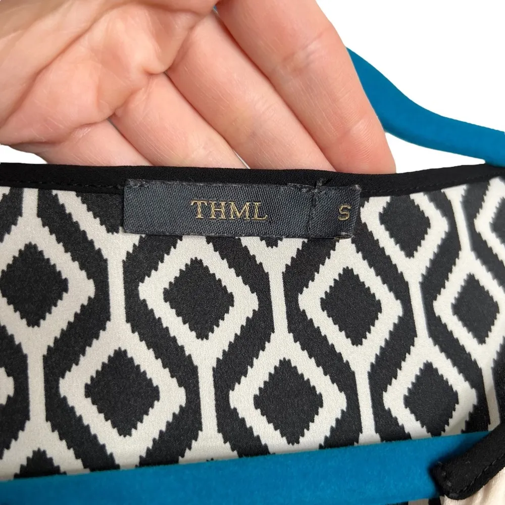 THML Geometric Embroidered V Neckline Swing Tank Top - Image 3