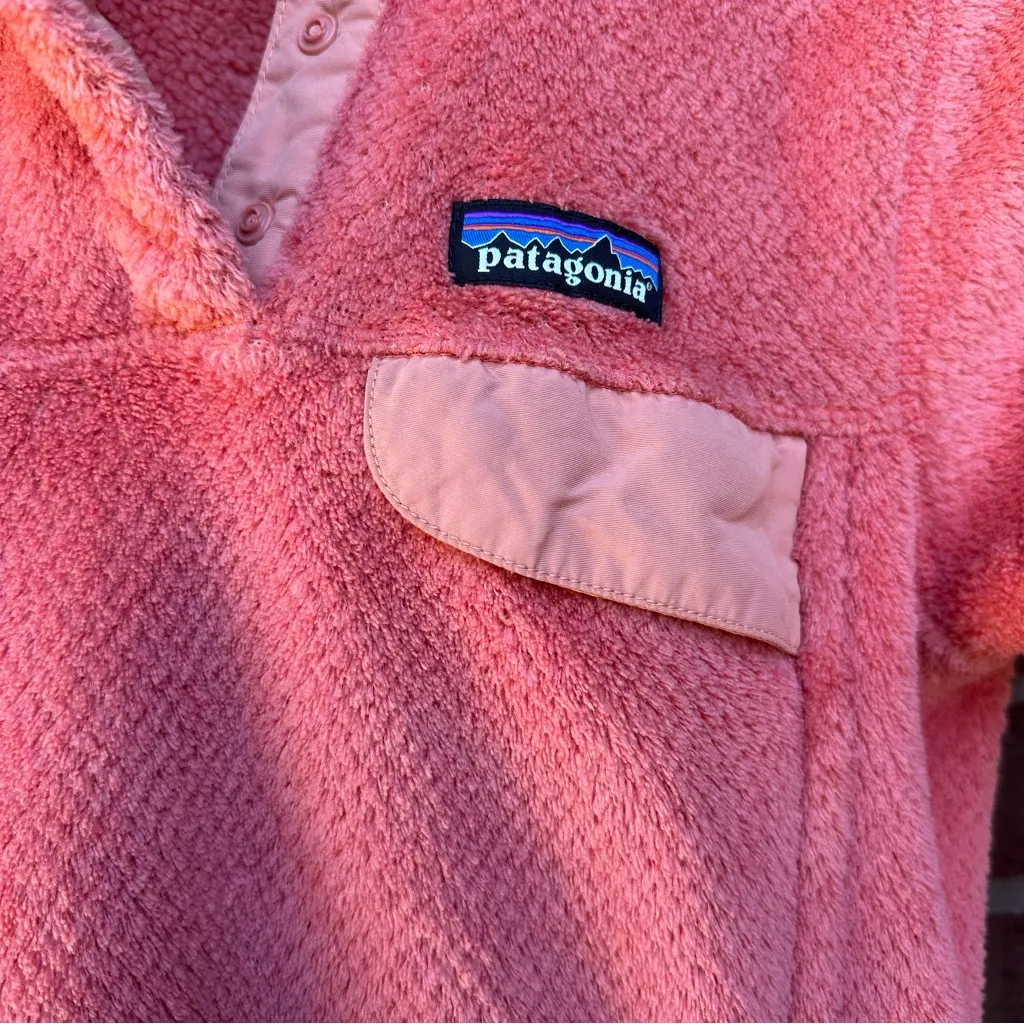 Patagonia Salmon Pink Retool Polartec Snap Pullover Jacket Size XS - Image 5