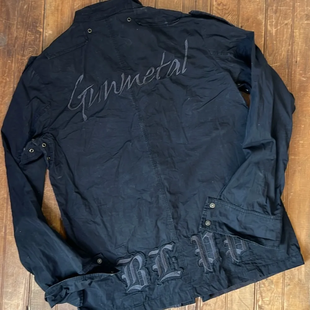 Women’s Vintage Y2K Gunmetal Blac Label cotton coat skater size xl Black - Image 5