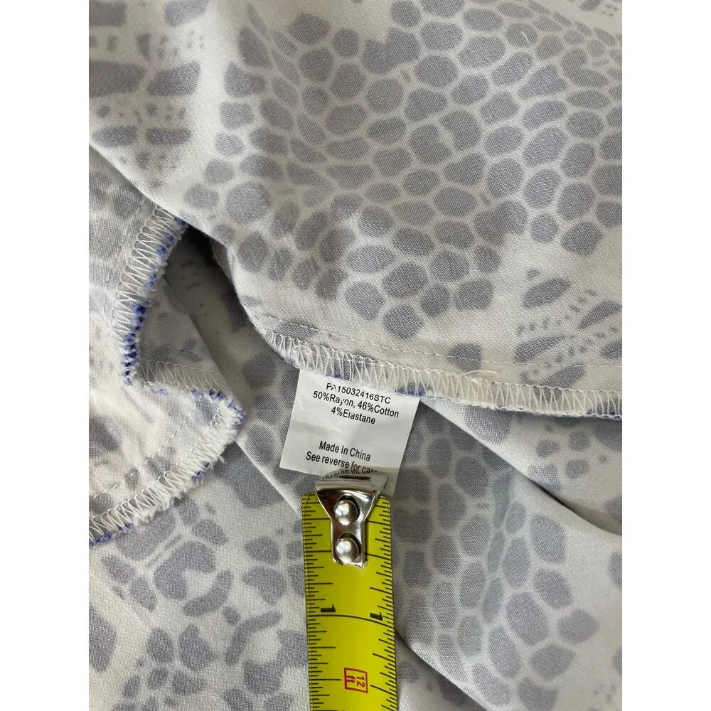 Parker Hudson Fit & Flare Dress Blue & White Cut Out Short Cocktail Size 6 - Image 9