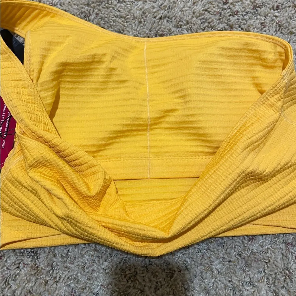 NEW Carbon38 Orange Apricot Jacquard One Shoulder Sports Bra Crop Top Size XL - Image 6