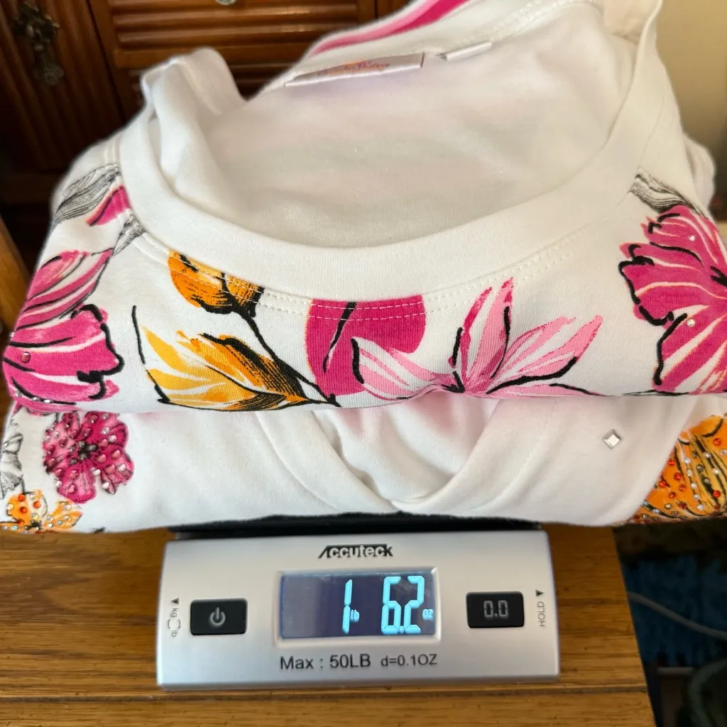 Quacker Factory 2 Piece Set Floral Tank & Cardigan Women’s Plus Size 3X White - Image 13