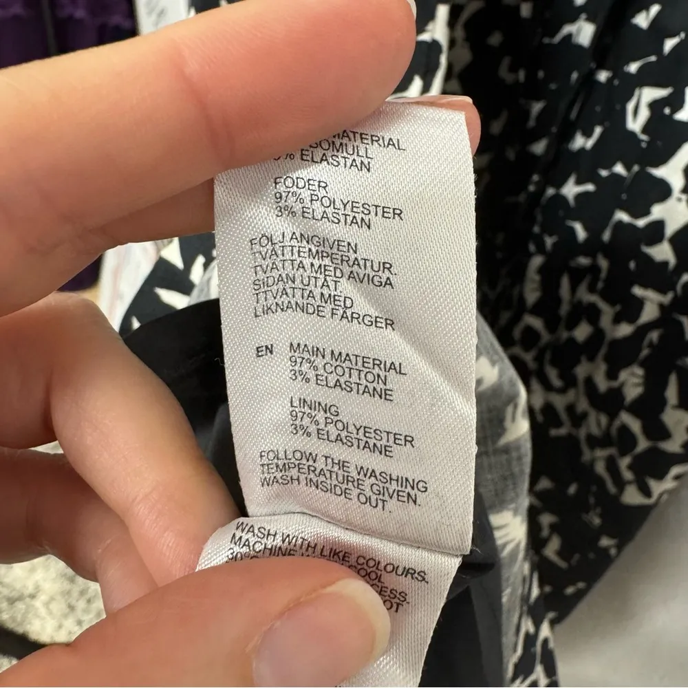 Marimekko Black & White Spotted Sleeveless Sheath Dress Women’s 42 Preppy Size M - Image 13