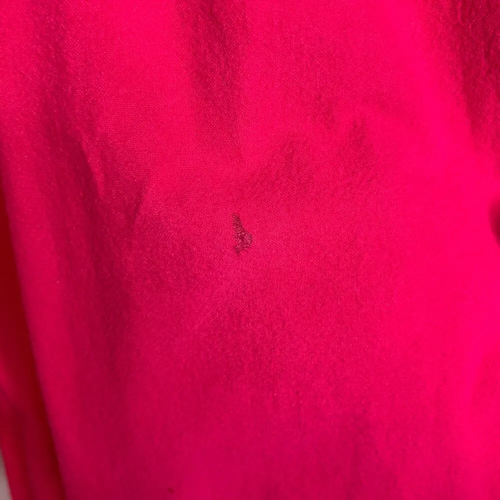 Hot Pink Crinkle Cotton High Waist Paperbag Pants 30" waist Size M - Image 5