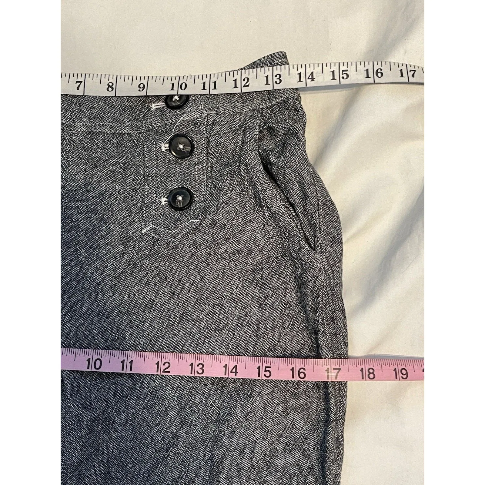 Maurices Women Pants Small High Rise Linen Blend Sailor Nautical Minimalist Boho - Image 12