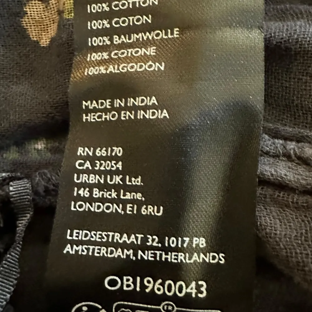 Free People Chloe Printed Top Washed Black Floral Large NWT Cottage Bow Gauze - Image 13