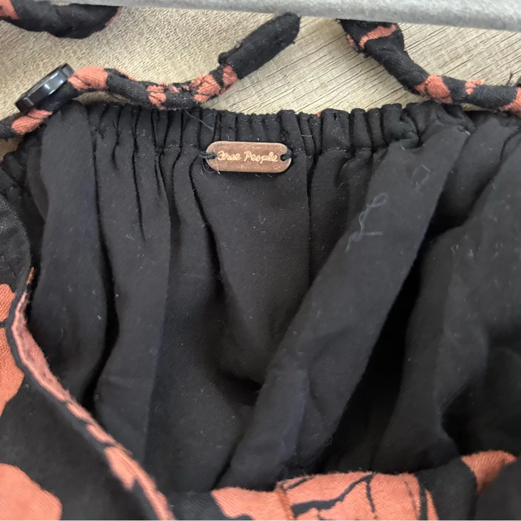 Free People The Perfect Sundress Black Brown Floral Button Down Midi Dress Small - Image 14