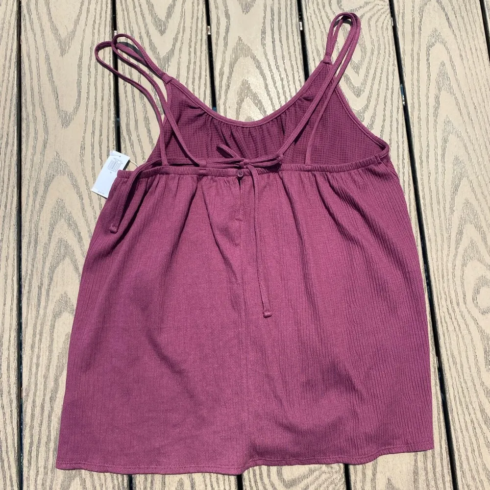 NWT Old Navy Gauzy Plum Purple Medium Babydoll Swing double strap tank top - Image 7
