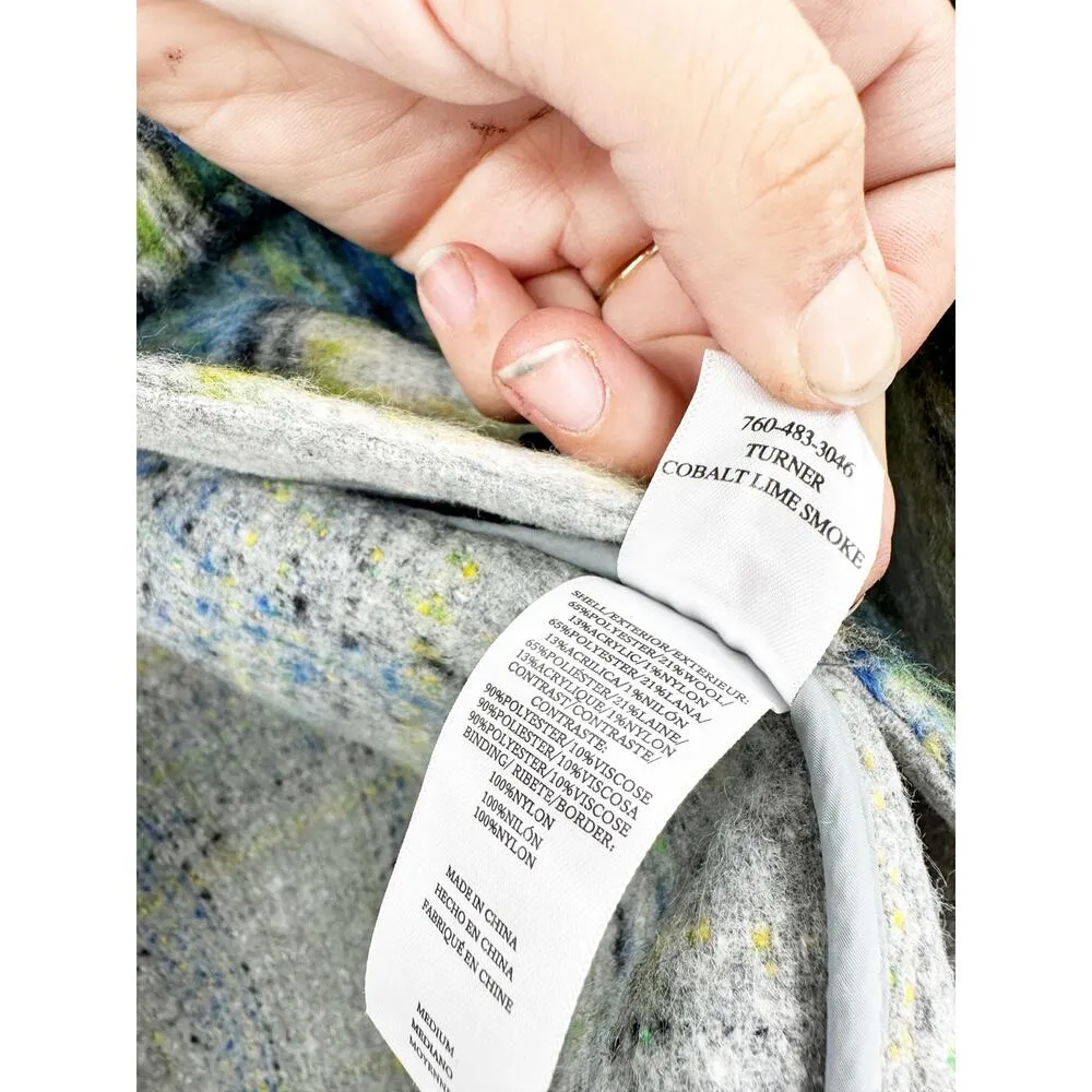 RAILS Turner Plaid Oversize Shirt Jacket Cobalt Lime Smoke M NWT - Image 5